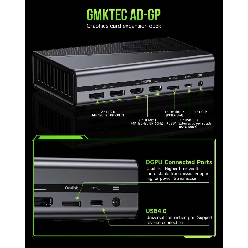 Base de Conexión Oculink eGPU  - Oculink Gpu Dock Station reseña y precio