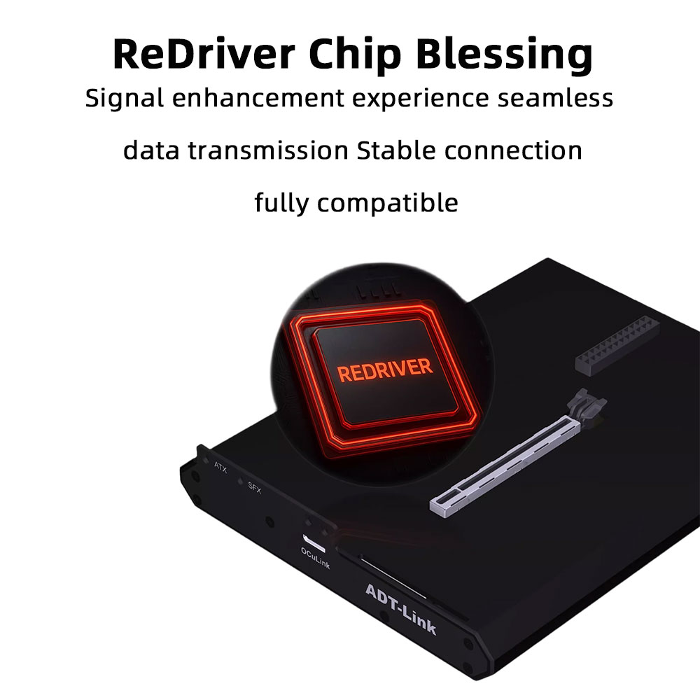 ADT-Link PCIe 4.0X4 64Gbs F9Q  - Oculink Gpu Dock Station reseña y precio